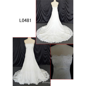 Backless Wedding Dress A-Line with Strapless Wedding Dress